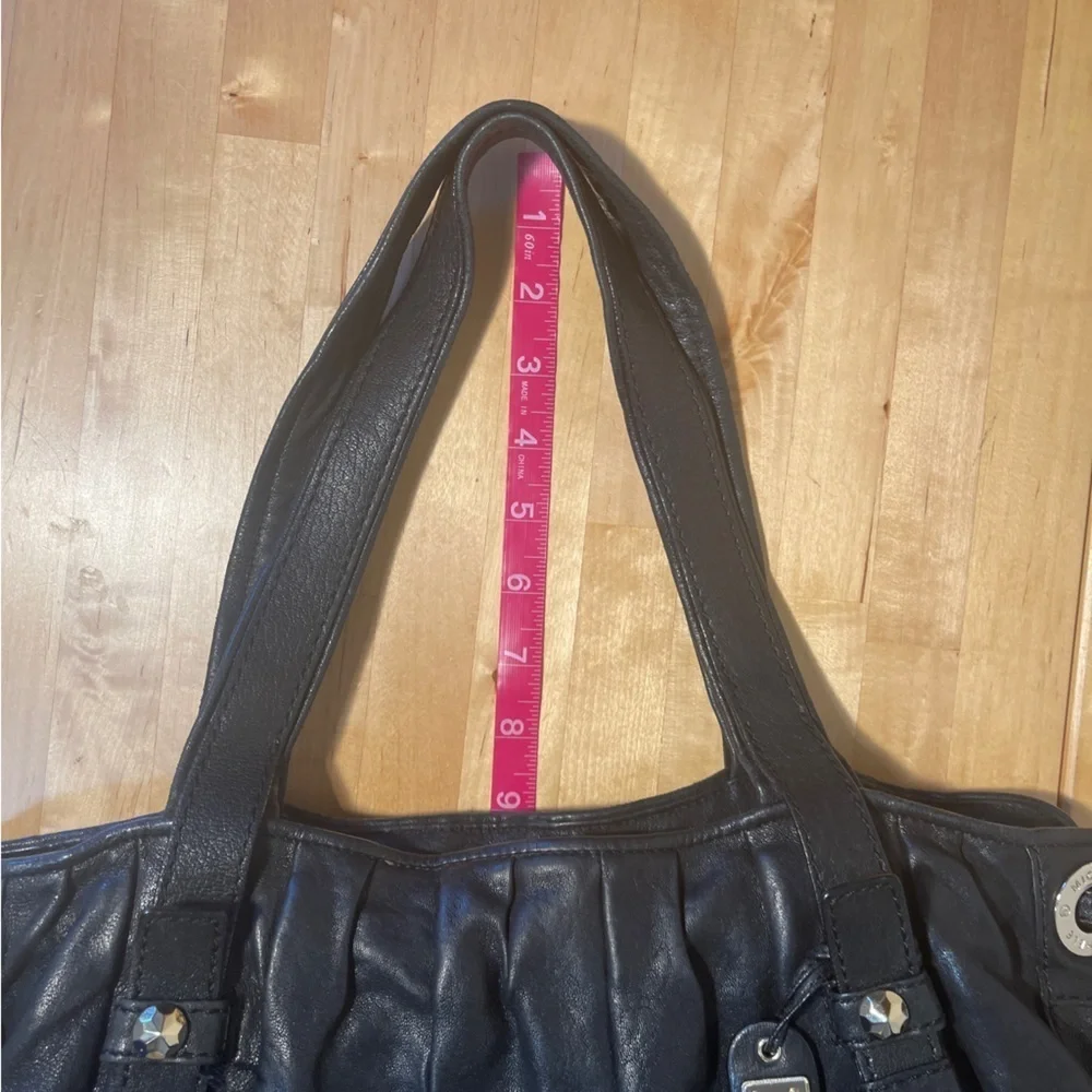Vintage Michele 2009 Black Leather Hobo Bag Slouchy Y2K Shoulder Bag